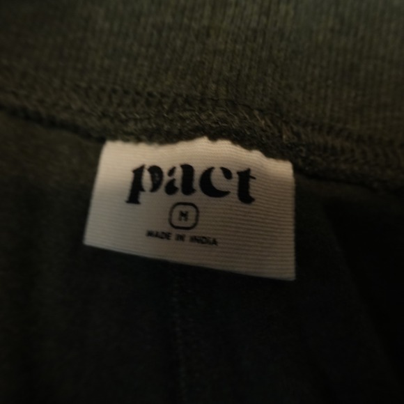Pact Coastal 100% Organic Cotton Split Hem Pant Green Size Medium - Picture 5 of 9